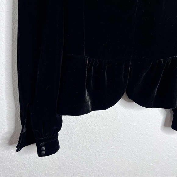 Juicy Couture Blazer Jacket Women Small Velvet Iridescent Sequin Black vintage - Picture 6 of 9